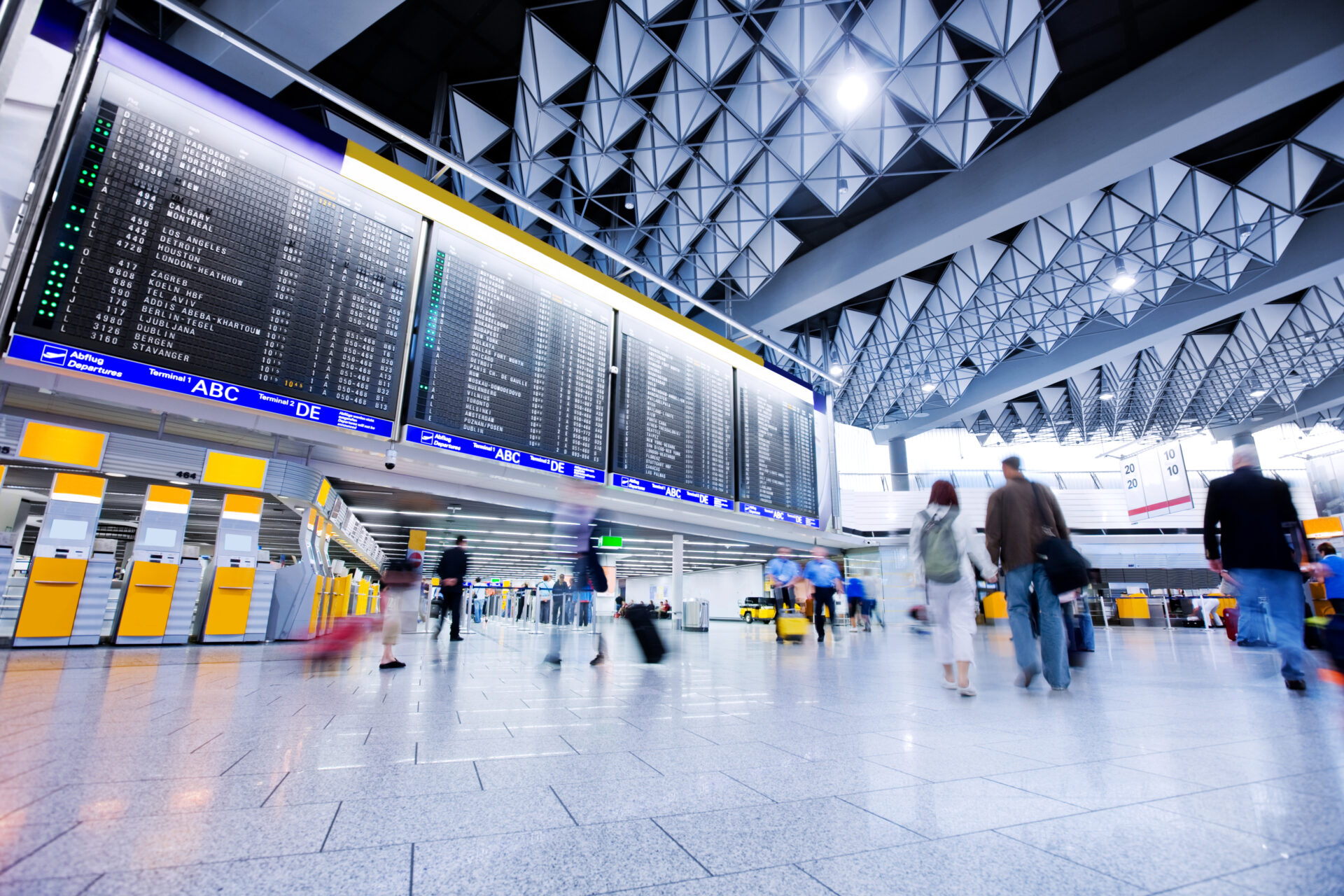 People in airport terminal