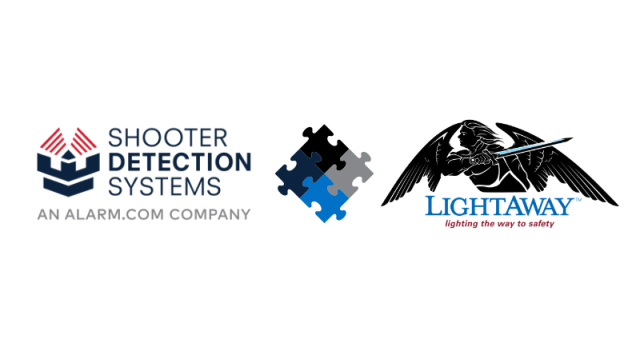 Shooter Detection Systems and LightAway logos