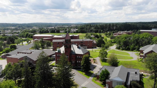 drone view of school campus