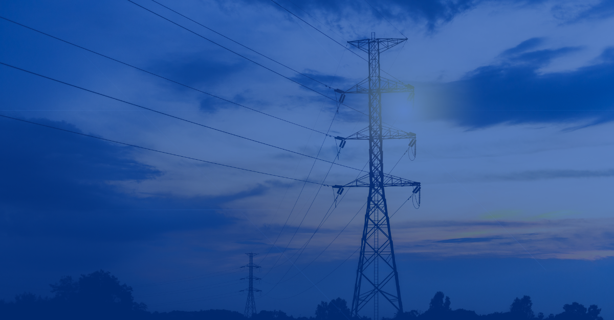 Powerlines with blue overlay